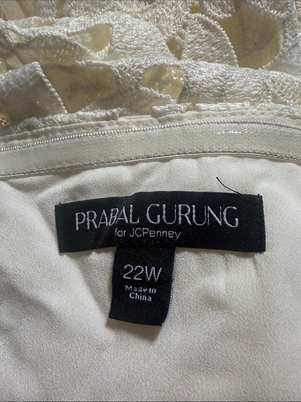 Prabal Gurung for JCPenney Ivory Lace Midi Dress NWT Plus Size 22W Floral Cutout - Picture 10 of 16